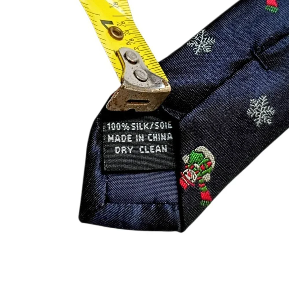 IZOD 100% Silk Tie Men’s Blue Snowman Snowflake Holiday Christmas Neckwear